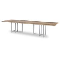 120" Guan Slab Dining Table - Polished Nickel