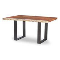 72" Guan Slab Desk - Oiled Bronze Strap Base
