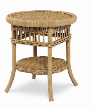 Mainland Wicker Side Table w/ tempered glass